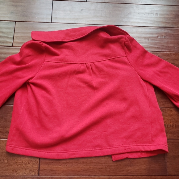 Girls Red Quarter Sleeve Lightweight Jacket - Picture 3 of 3